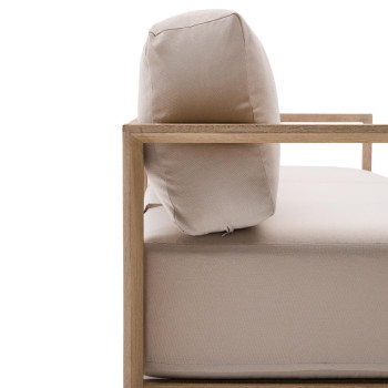 Ambra 3-seater sofa in solid acacia wood with a light finish, 249 cm, FSC 100%