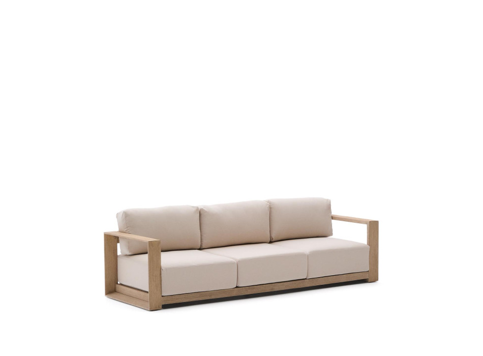 Ambra 3-seater sofa in solid acacia wood with a light finish, 249 cm, FSC 100%