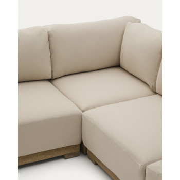 Ambra 5-seater corner sofa in solid acacia wood with a light finish, 248 cm FSC 100%