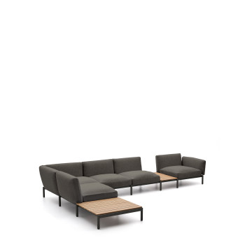 Sorells 5-seater modular outdoor corner sofa with upholstery