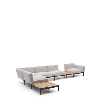 Sorells 5-seater modular outdoor corner sofa with upholstery