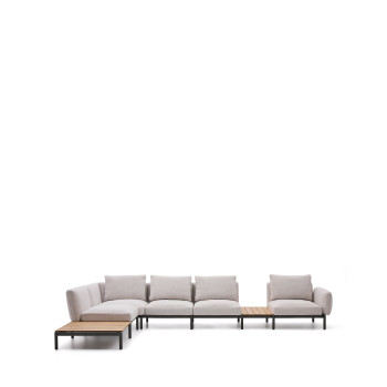 Sorells 5-seater modular outdoor corner sofa with upholstery