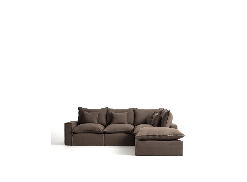 Anarela 4-seater modular corner sofa with removable cover in linen