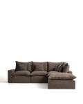 Anarela 4-seater modular corner sofa with removable cover in linen