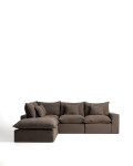 Anarela 4-seater modular corner sofa with removable cover in linen