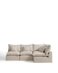 Anarela 4-seater modular corner sofa with removable cover in linen and viscose