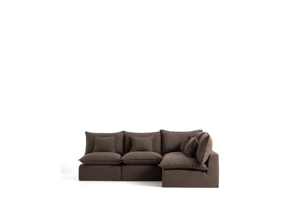 Anarela 4-seater modular corner sofa with removable cover in linen