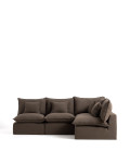 Anarela 4-seater modular corner sofa with removable cover in linen