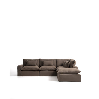 Anarela 6-seater modular corner sofa with removable cover in linen