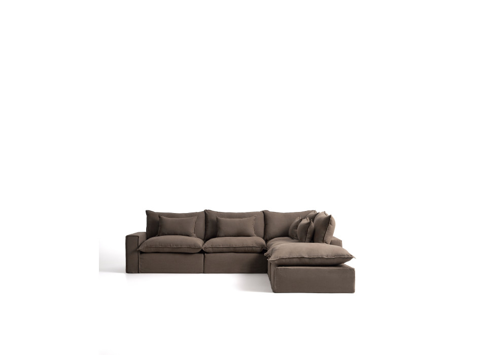 Anarela 6-seater modular corner sofa with removable cover in linen