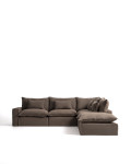 Anarela 6-seater modular corner sofa with removable cover in linen