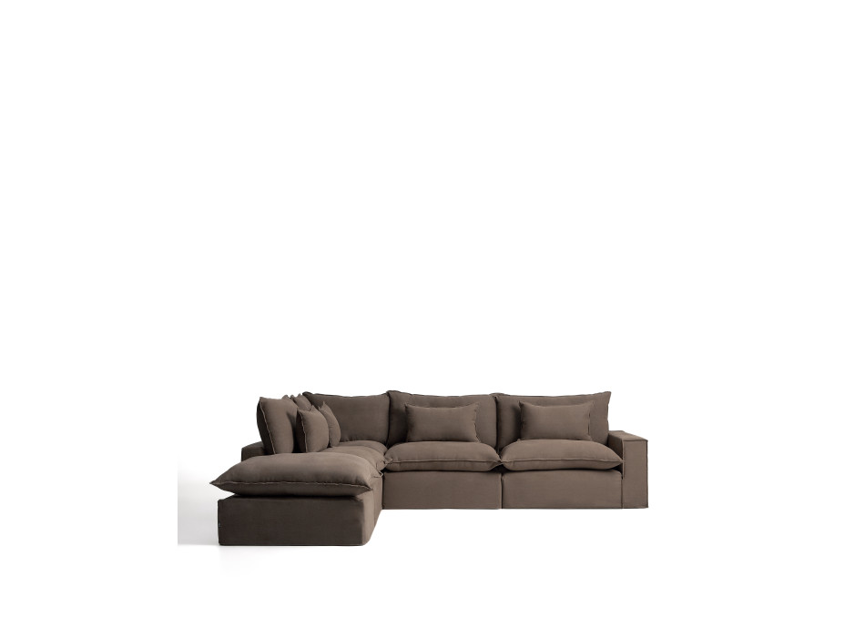 Anarela 6-seater modular corner sofa with removable cover in linen