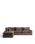 Anarela 6-seater modular corner sofa with removable cover in linen