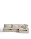 Anarela 6-seater modular corner sofa with removable cover in linen and viscose