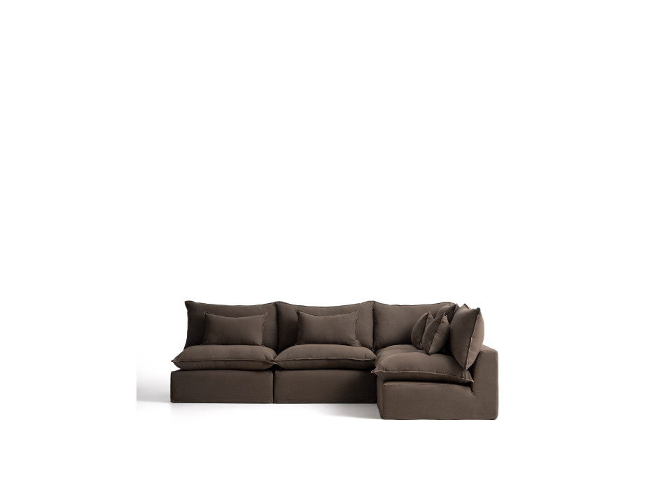 Anarela 6-seater modular corner sofa with removable cover in linen