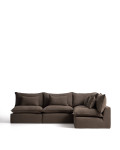 Anarela 6-seater modular corner sofa with removable cover in linen