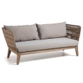 Belleny 3-seater sofa in beige rope and solid wood