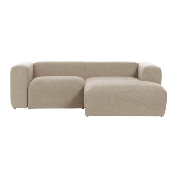 Blok 2-seater sofa chaise longue right beige 240 cm
