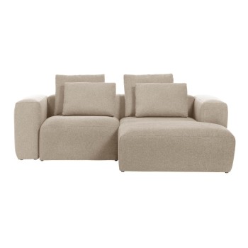 Blok 2-seater sofa chaise longue right beige 240 cm