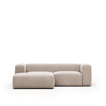 Blok 2-seater sofa chaise longue left beige 240 cm