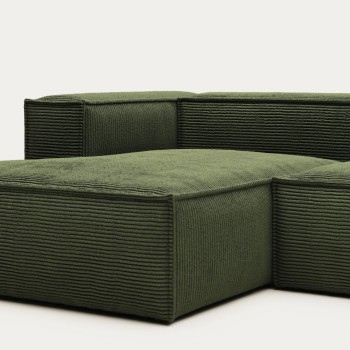 Blok 2 seater sofa with left chaise longue in thick corduroy