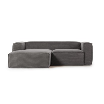 Blok 2 seater sofa with left chaise longue in thick corduroy