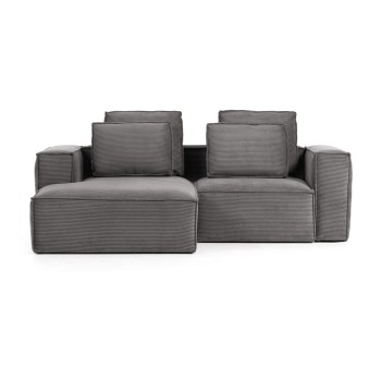 Blok 2 seater sofa with left chaise longue in thick corduroy