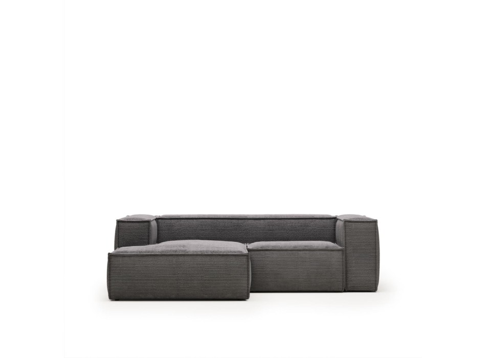 Blok 2 seater sofa with left chaise longue in thick corduroy