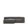 Blok 2 seater sofa with left chaise longue in thick corduroy