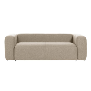 Blok 2-seater sofa in beige chenille, 210 cm FSC Mix Credit