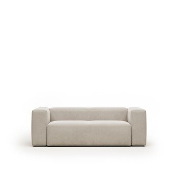 Blok 2-seater sofa in beige chenille, 210 cm FSC Mix Credit