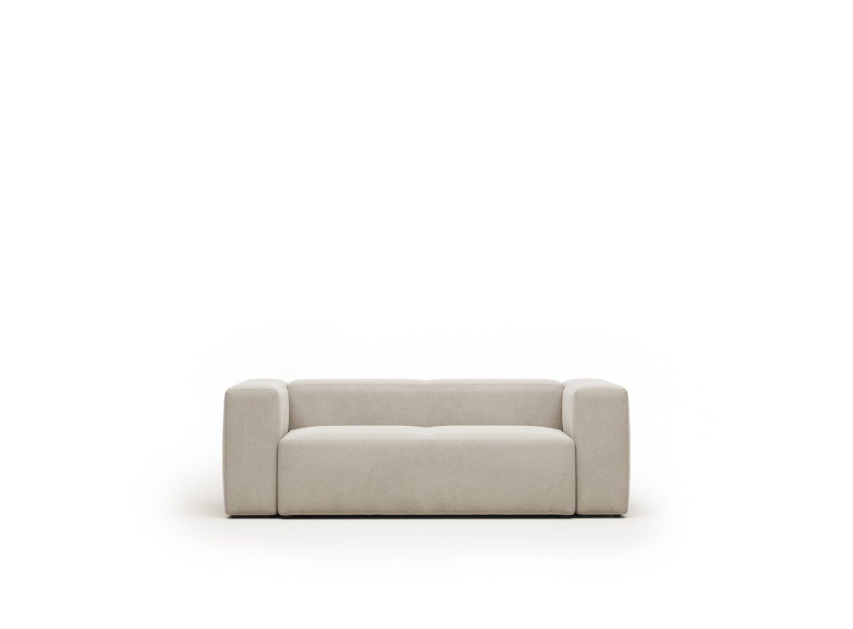 Blok 2-seater sofa in beige chenille, 210 cm FSC Mix Credit