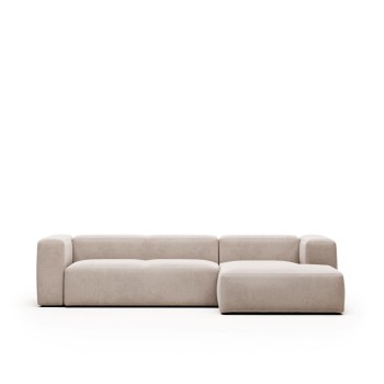 Blok 3-seater sofa chaise longue right beige 300 cm