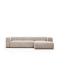 Blok 3-seater sofa chaise longue right beige 300 cm
