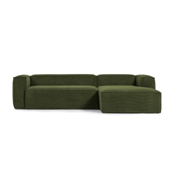 Blok 3-seater sofa with right chaise longue in thick corduroy