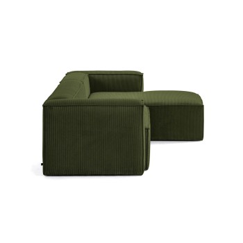 Blok 3-seater sofa with right chaise longue in thick corduroy