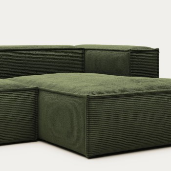 Blok 3-seater sofa with right chaise longue in thick corduroy