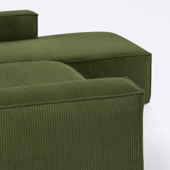 Blok 3-seater sofa with right chaise longue in thick corduroy