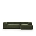Blok 3-seater sofa with right chaise longue in thick corduroy