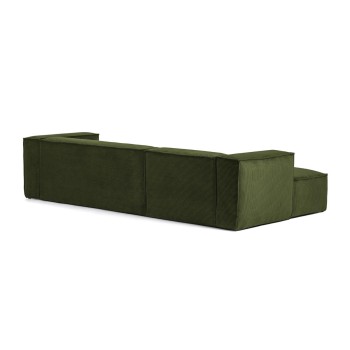 Blok 3 seater sofa with left chaise longue in thick corduroy