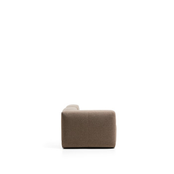 Blok 3-seater sofa with left armrest and chenille end pouf