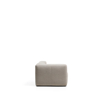 Blok 3-seater sofa with left armrest and chenille end pouf