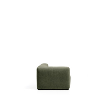 Blok 3-seater sofa with left armrest and chenille end pouf
