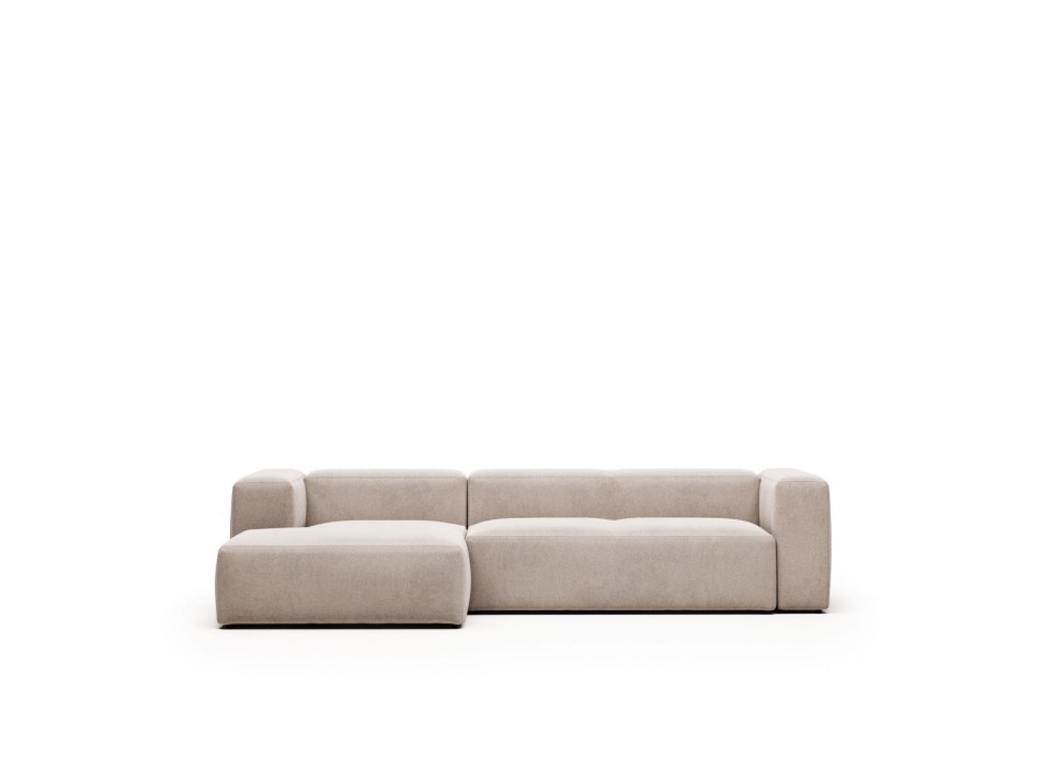 Blok 3-seater sofa with left chaise longue, beige, 300 cm