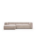 Blok 3-seater sofa with left chaise longue, beige, 300 cm