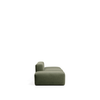 Blok 3-seater sofa with chenille end pouf