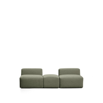 Blok 3-seater sofa with chenille end pouf