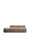 Blok 3-seater sofa with chenille end pouf