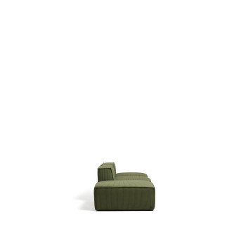 Blok 3-seater sofa with end pouf in thick green corduroy, 270 cm FSC Mix Credit