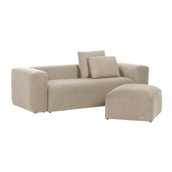 Blok 3-seater sofa in beige chenille, 240 cm FSC Mix Credit